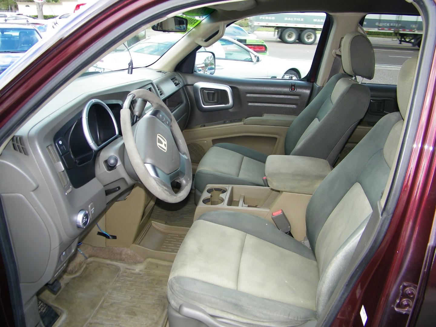 2007 Maroon /Grey Honda Ridgeline RT (2HJYK16267H) with an 3.5L V6 SOHC 24V engine, 5-Speed Automatic Overdrive transmission, located at 4000 Bee Ridge Road, Sarasota, FL, 34233, (941) 926-0300, 27.298664, -82.489151 - Photo#14